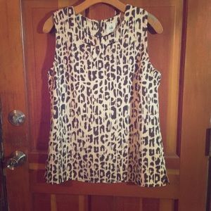 Cabi Sleeveless Blouse Leopard Print Medium